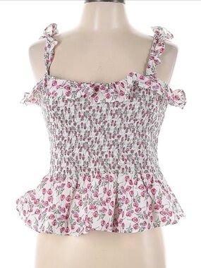 J.Crew Liberty Floral Smocked Peplum Tank Top Size L